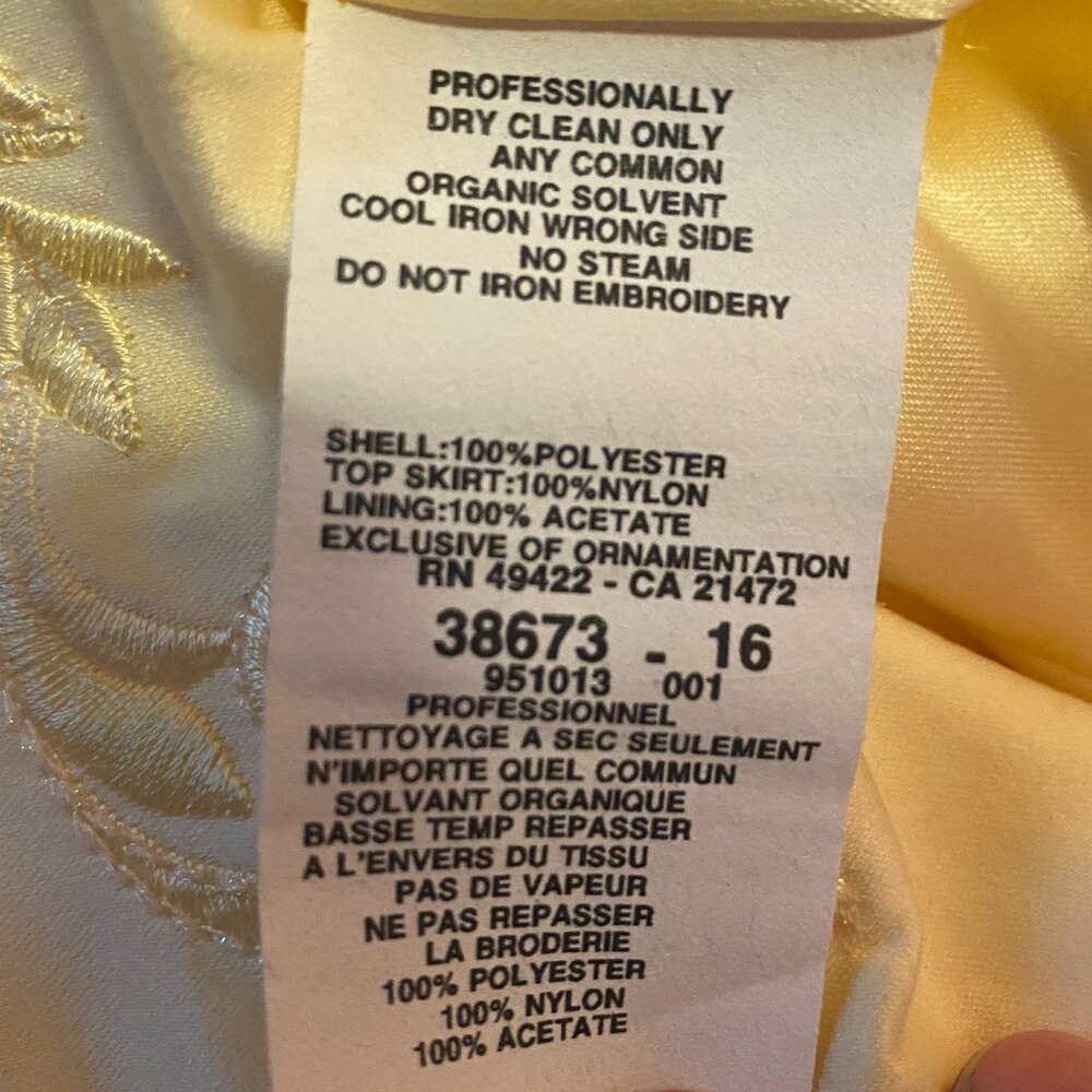 Vintage Jessica McClintock for Gunne Sax Butter yellow corset gown size 13 - Picture 12 of 13